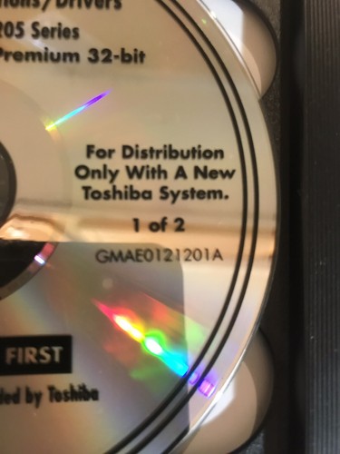 Toshiba Satellite A200/A205 Recovery and Applications/ Drivers Windows Vista Hom