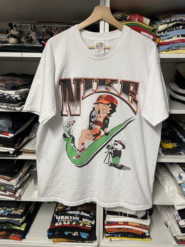 Rare Vintage Betty Boop Nike Logo T-Shirt Rap Hip Hop Rare Vintage Betty Boop Nike Logo T-Shirt Rap Hip Hop