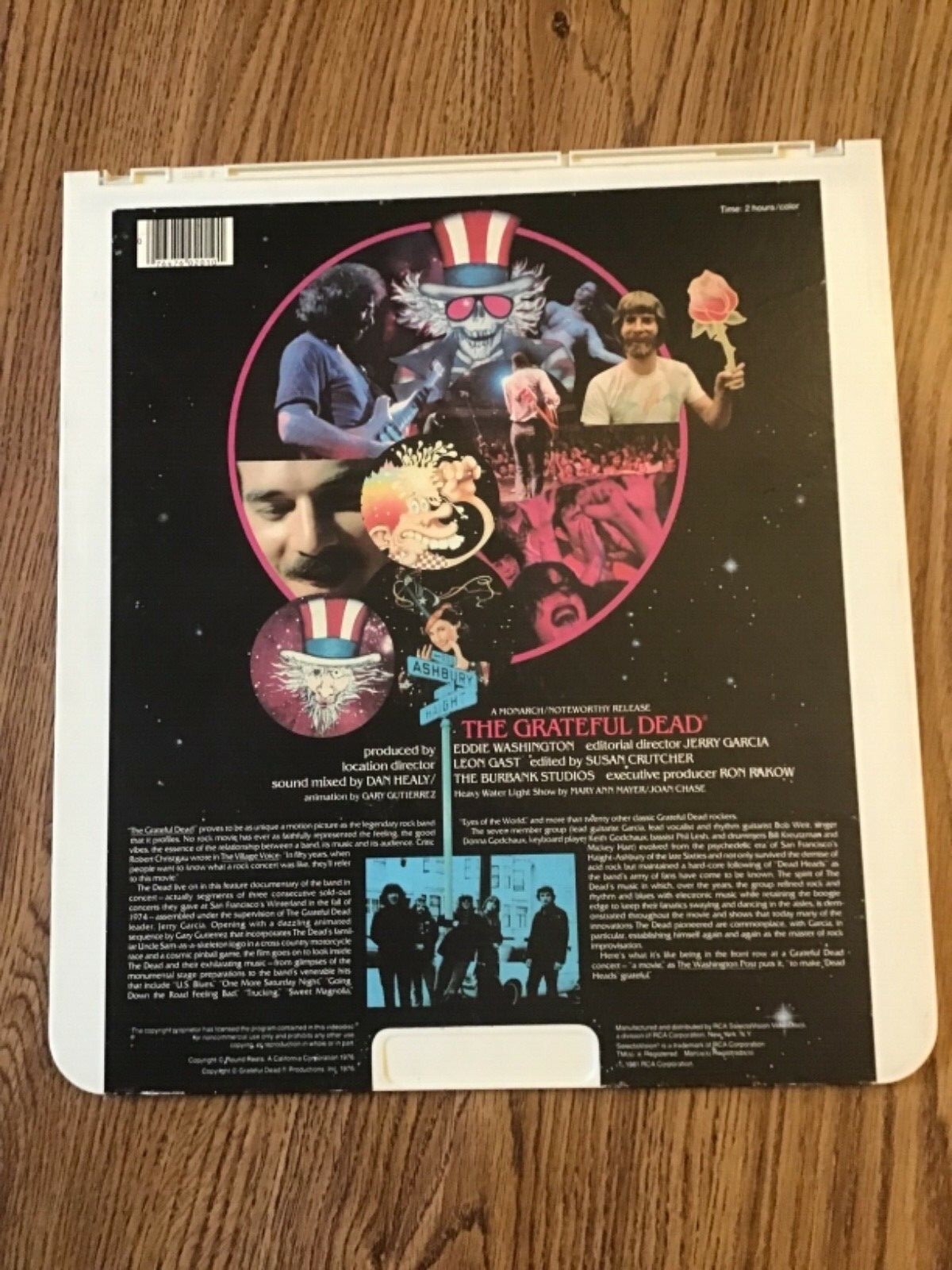 ‘The Grateful Dead’ 1981 CED videodisc, 2 hours 1974 Winterland concerts ex cond