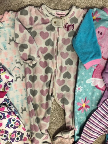 Baby Girl 12M Months Zip Up Pajamas Set