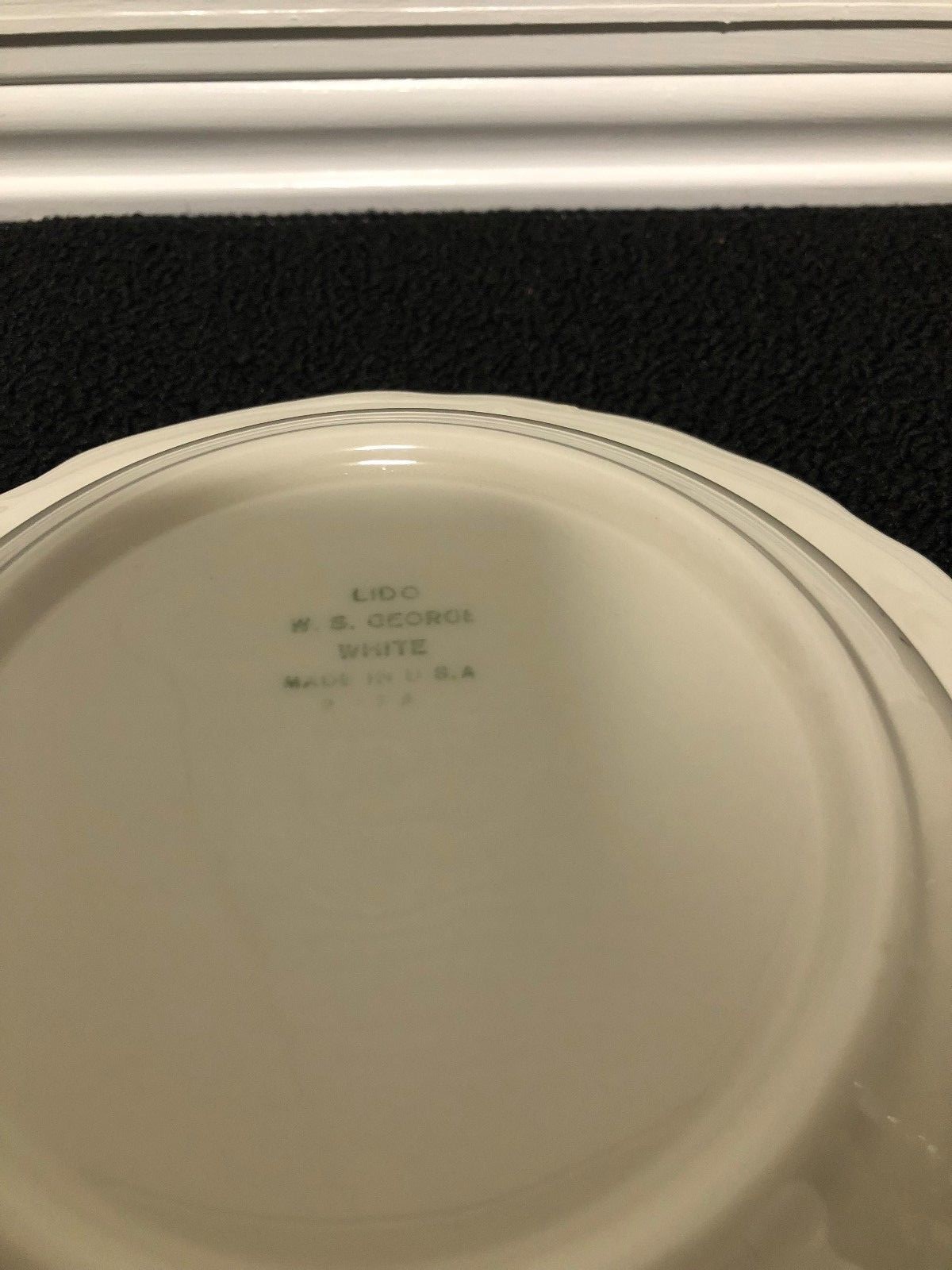 W S George White Lido Peach Blossom Platinum set of 4 soup bowls pre-owned