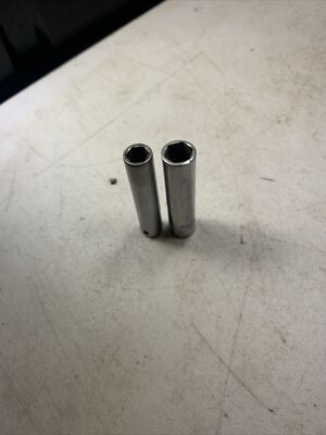 Snap On Tools -Lot of 2 Deep Sockets,1/4  Drive,6pt (9/32  STM9) (11/32   STM11)