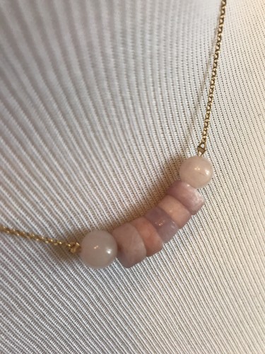 14K Gold Plated Choker With Pink Stones