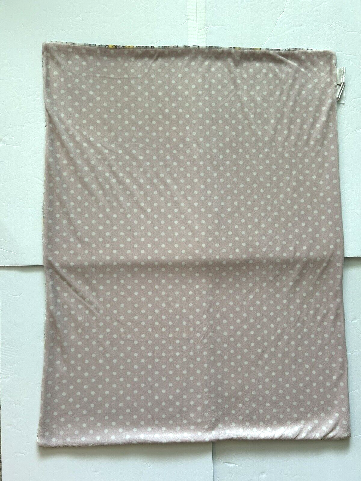 Sigrid Olsen Kids Plush Floral Pink White Polka Dot Baby Blanket Reversible