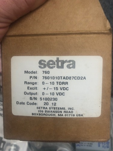 NEW Setra Model 760 Vactron Pressure Transducer 0-10 Torr P/n7601010TAD87CD2A