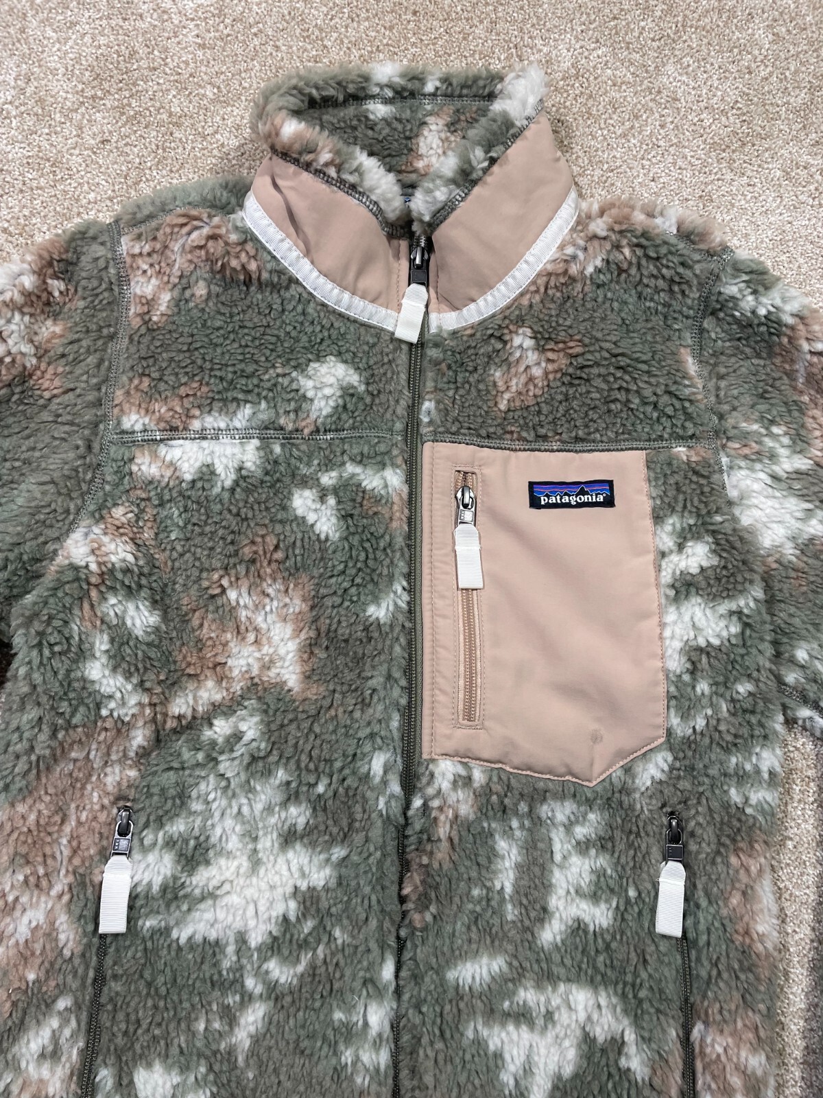 Pre-owned Patagonia Classic Women's Retro-x Full Zip Fleece Jacket Small Snow Pine Green
