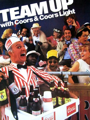 Coors Vintage TEAM UP WITH COORS & LIGHT Original 1983 Print