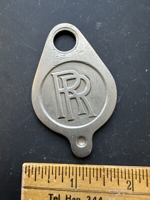 Vintage Unique Rolls Royce OEM Silver Key Fob Made In England E72737