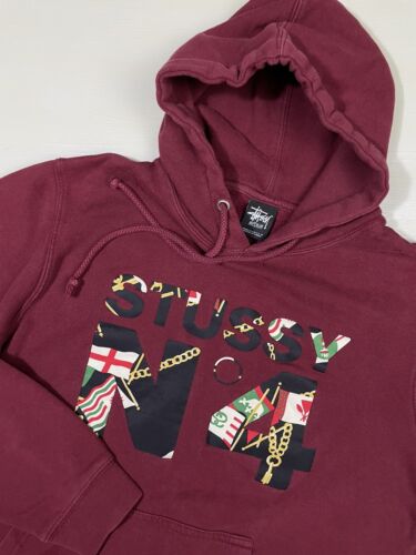 Vintage Stussy Men MEDIUM N4 Spell Out Maroon Sweatshirt Vintage Stussy Men MEDIUM N4 Spell Out Maroon Sweatshirt