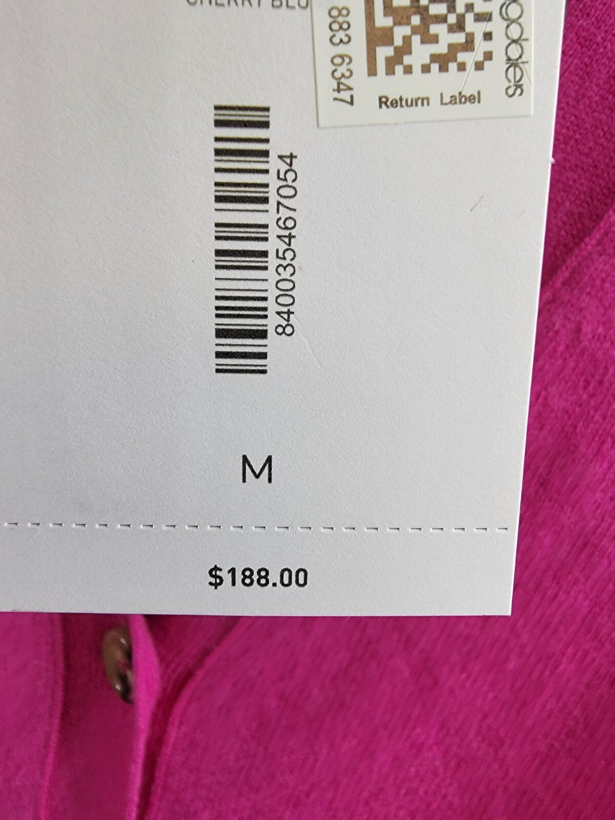 C by Bloomingdale's Cashmere Grandfather Cardigan Women's M Cherry Blossom L/S - Picture 16 of 16