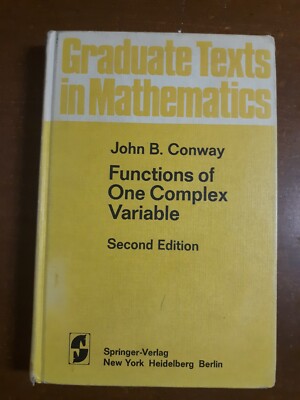 Functions Of One Complex Variable, 2nd Edition, John B. Conway, HC, Acceptable
