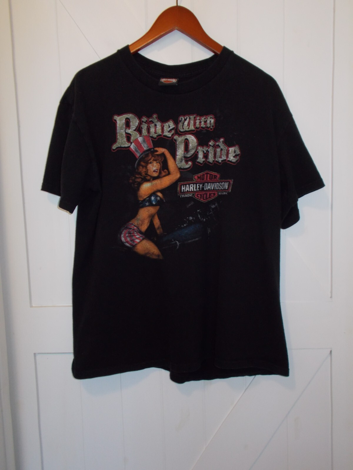 ★Harley Davidson★ Add color and wear this rider t-shirt in Harley Davidson Motorcycles Ride with Pride T-Shirt Men's