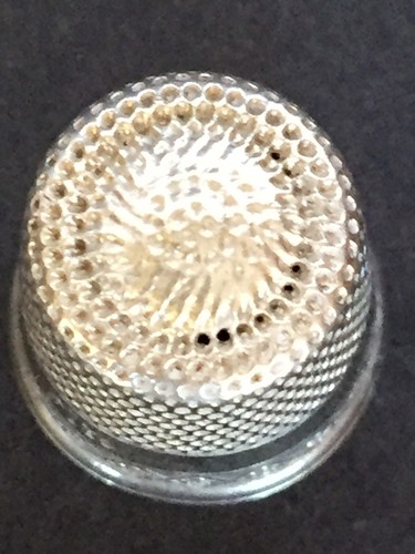 Antique Sterling Silver Thimble Size 11 Dimpled Diamonds Sewing Marked