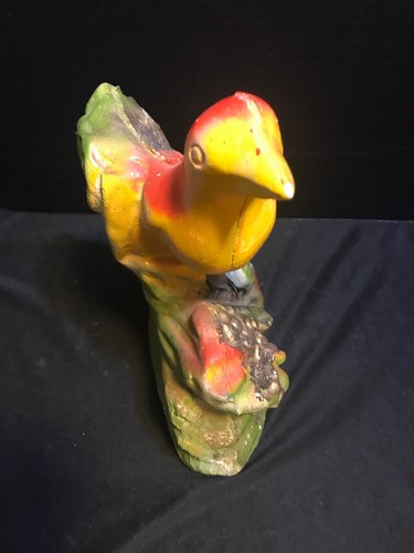 VINTAGE CARNIVAL CHALKWARE Bird in Flowers & Nest