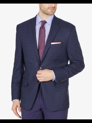

Темно-синий однобортный блейзер с рисунком RALPH LAUREN стрейч 42 л, Navy, LETO12NW0335