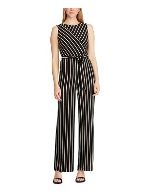 

RALPH LAUREN Женский комбинезон без рукавов с круглым вырезом и широкими штанинами, Черный