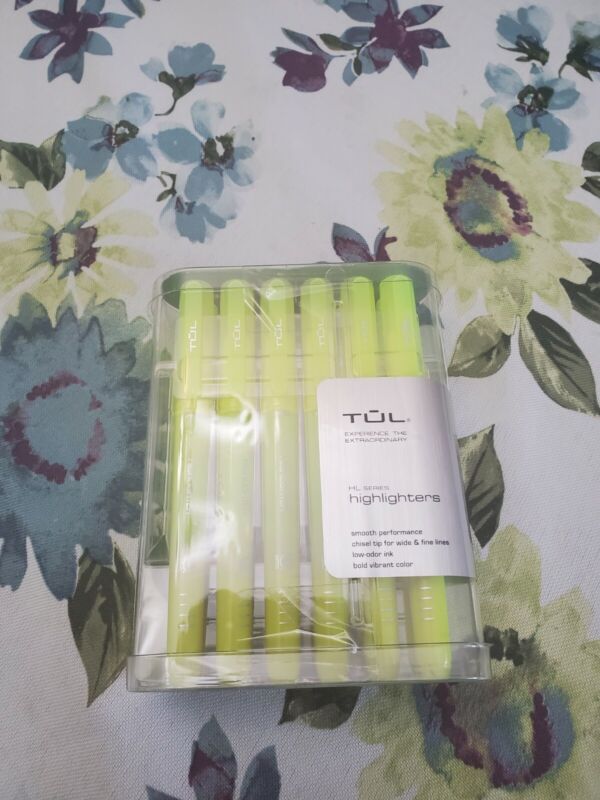 TUL Highlighters HL Series , Chisel Point, Fluorescent Yellow, 12 Pack NEW