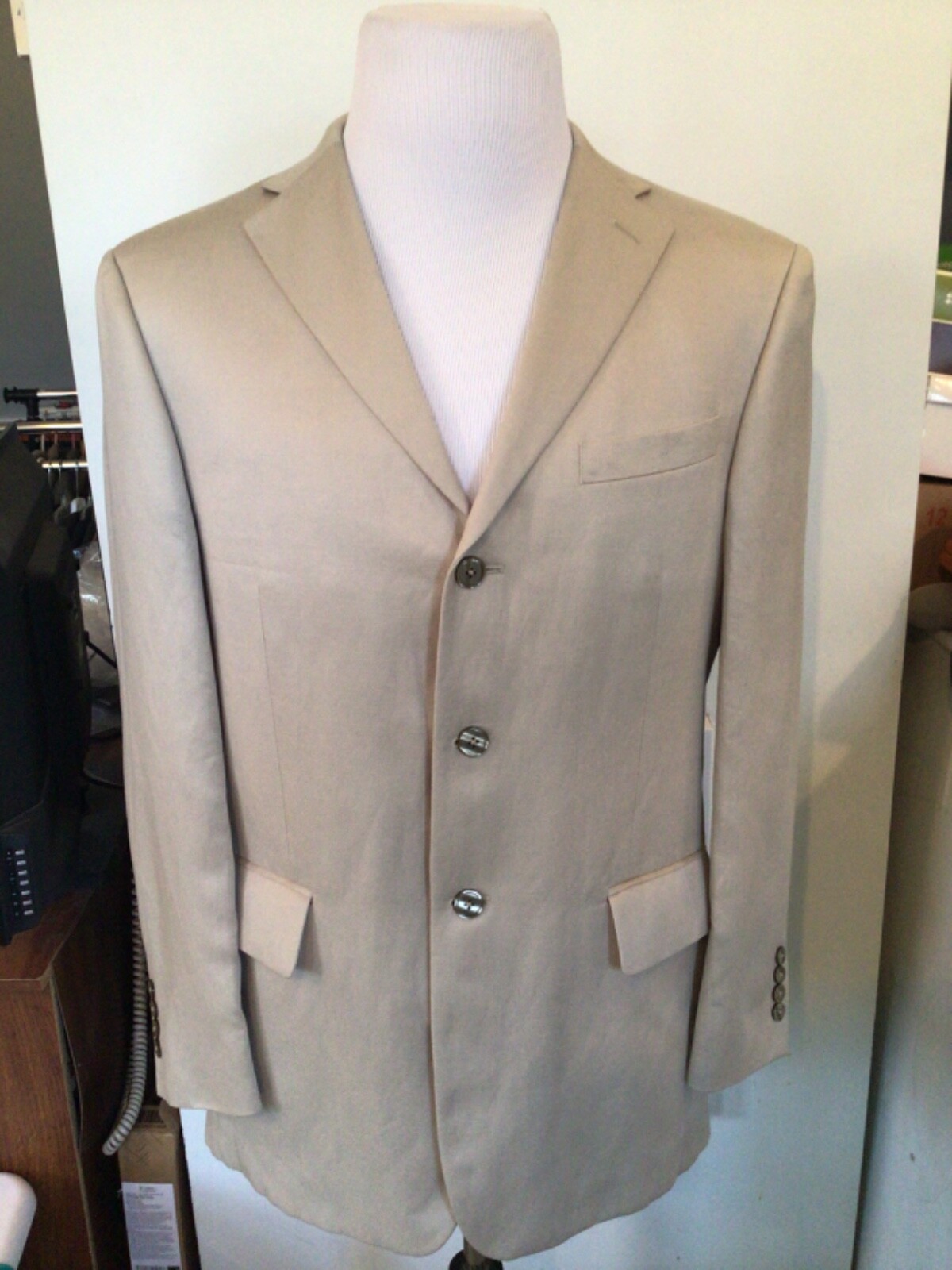 GEOFFREY B. SMALL／Organic Linen Jacket Geoffrey B Small Handmade Organic Silk and Linen Double