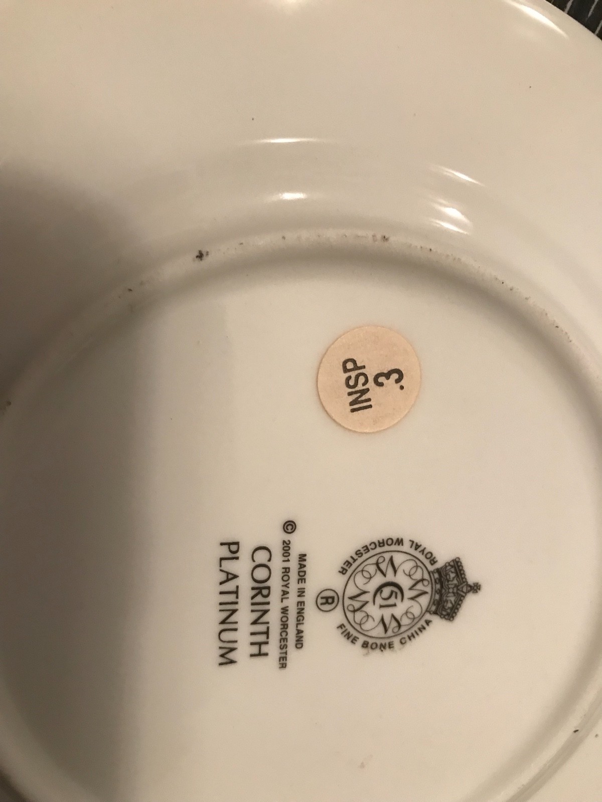 One Royal Worcester Corinth Platinum Bread and Butter Plate