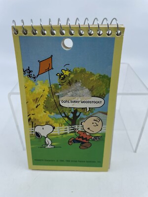 Vintage Plymouth Peanuts Snoopy Charlie Brown Woodstock Memo Pad Paper Notepad