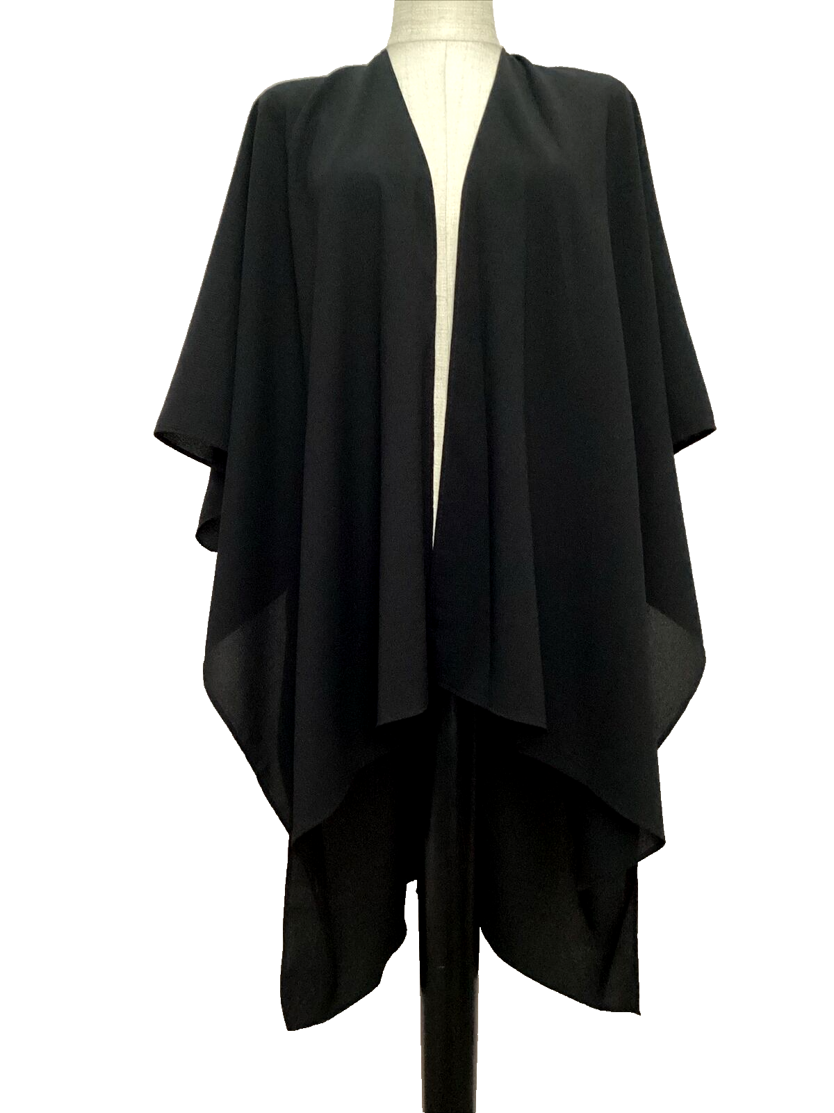 TIME AND TRU BLACK Knee Length Layering Kimono Robe/Cover Sz TIME AND TRU BLACK Knee Length Layering Kimono Robe/Cover Sz