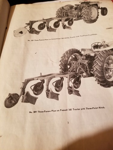 International Harvester McCormick  Manual NOS. 209 and 309 moldboard plow setup
