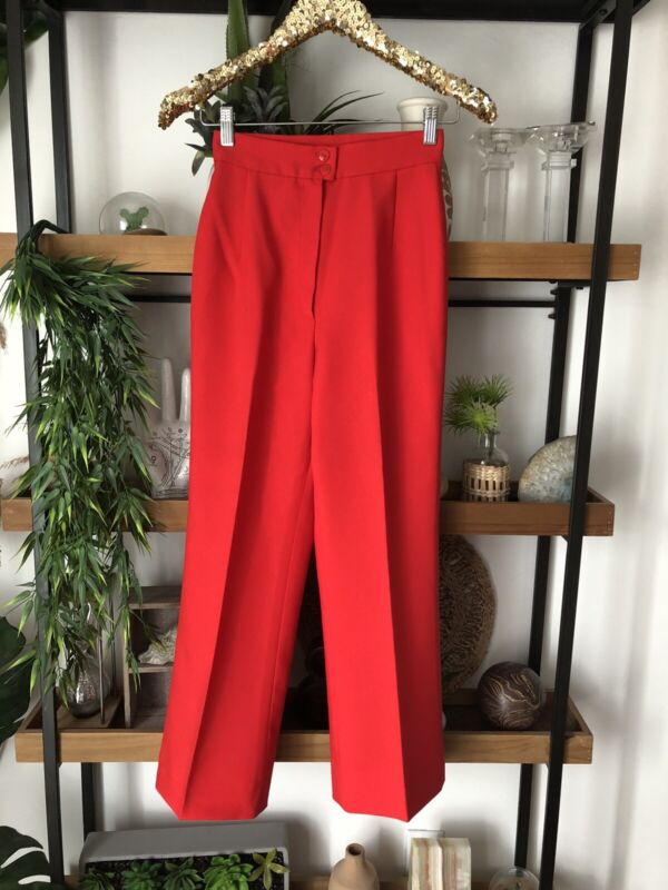 Vintage 70’s 60’s Madison red pleated pants slacks