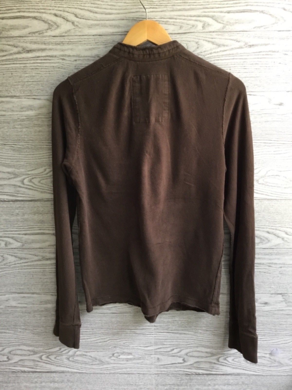 Hollister California Brown Long Sleeve Henley Pullover Shirt Mens Size X Small