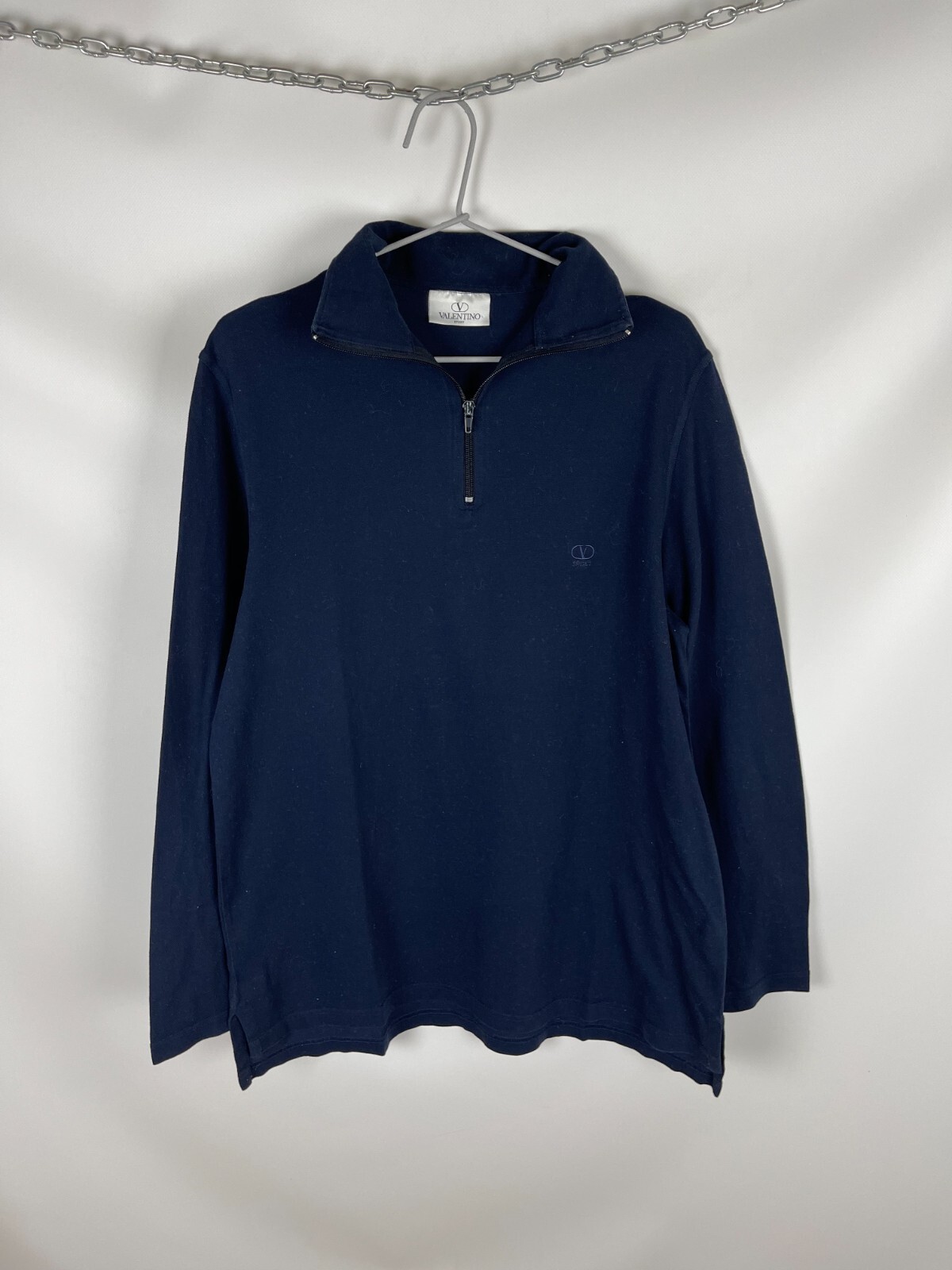 トップス Archive valentino Sport Valentino Sport 1/4 zip embroidered logo tee shirt pullover