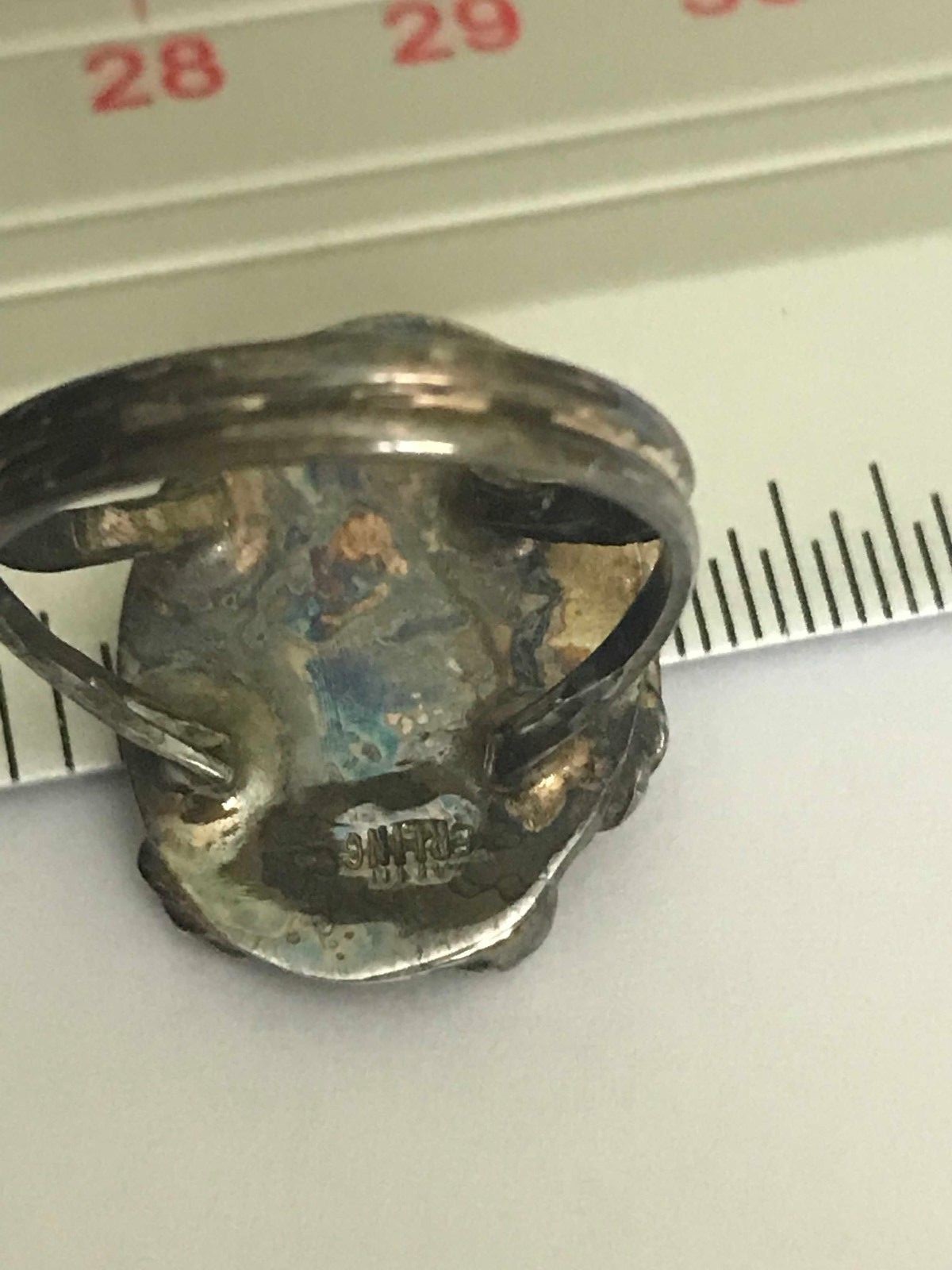 Vintage Southwestern Sterling Silver Multi Stone Ring - Size 7 1/4