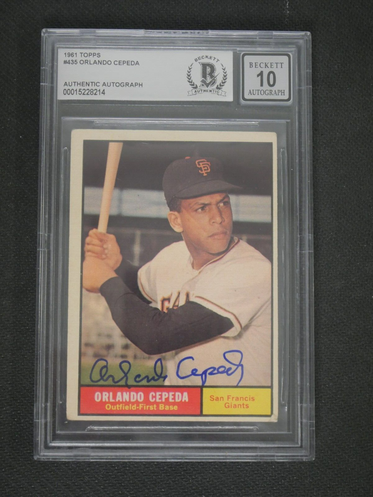 MLB ニックネームauto ORLANDO CEPEDA ORLANDO CEPEDA SIGNED 1961 TOPPS #435 BAS 10 AUTHENTIC AUTO