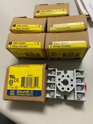 LOT OF 7 8501-NR51 A Square D NEW 8-Pin Relay Socket 8501NR51 A