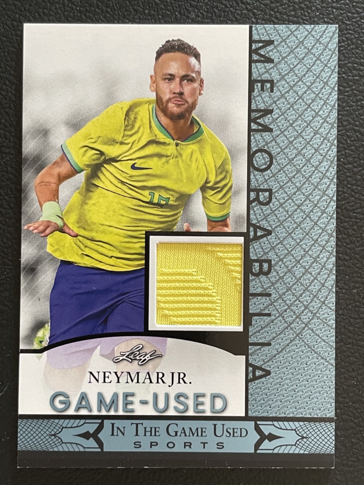 2024 Leaf In The Game Used Memorabilia Blue Neymar Jr. Jersey