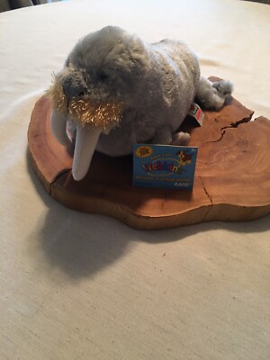 Ganz Webkinz Gray Walrus Artic Ocean Sea Plush Stuffed Animal HM332 WithCode 10 