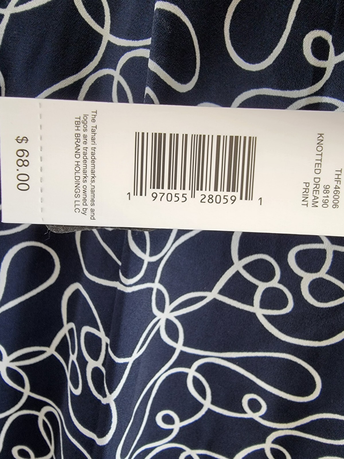 T Tahari Printed Blouse Women's XS Navy/White V-Neck Pleat Short Sleeve Pullover - Picture 16 of 16