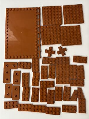 LEGO LOT DARK ORANGE 42 PCS 6X6 2X4 10X16 PLATE VARIETY BUILDING PIECES
