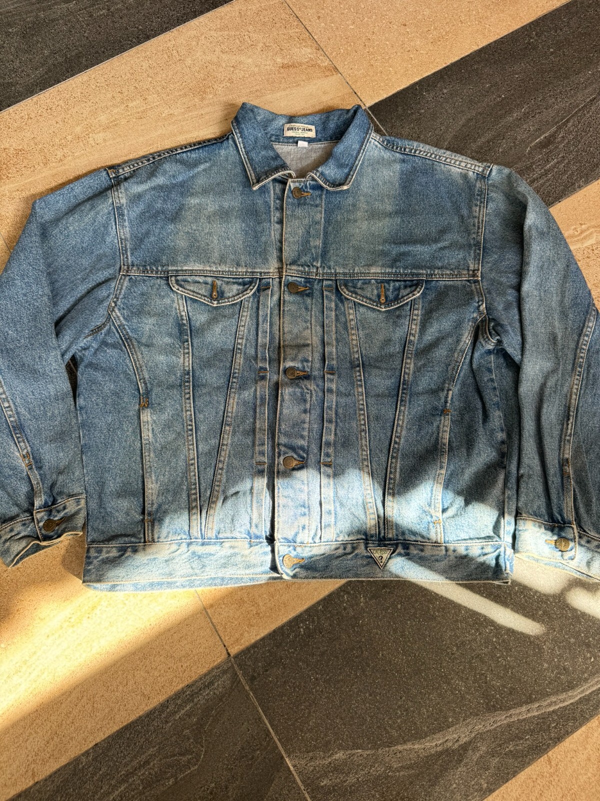 Vintage 90's Guess Jeans ? Blue Denim Trucker Jacket | eBay