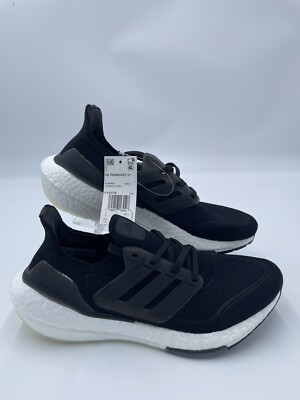 adidas Men's 4 Ultraboost 21 Running Shoe Black/Black/Grey FY0378