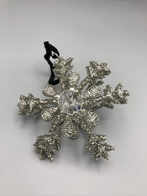 Bella Lux Star Snowflake Holiday Collection Ornament Crystal and Beads