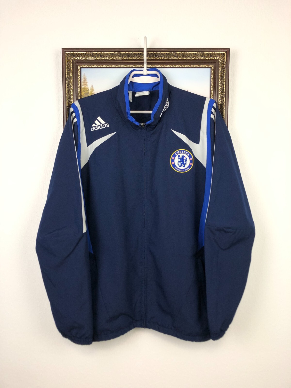 adidas チェルシージャケット ADIDAS CHELSEA FC BLUE ZIP UP SOCCER JACKET BLUE TRACK WARM