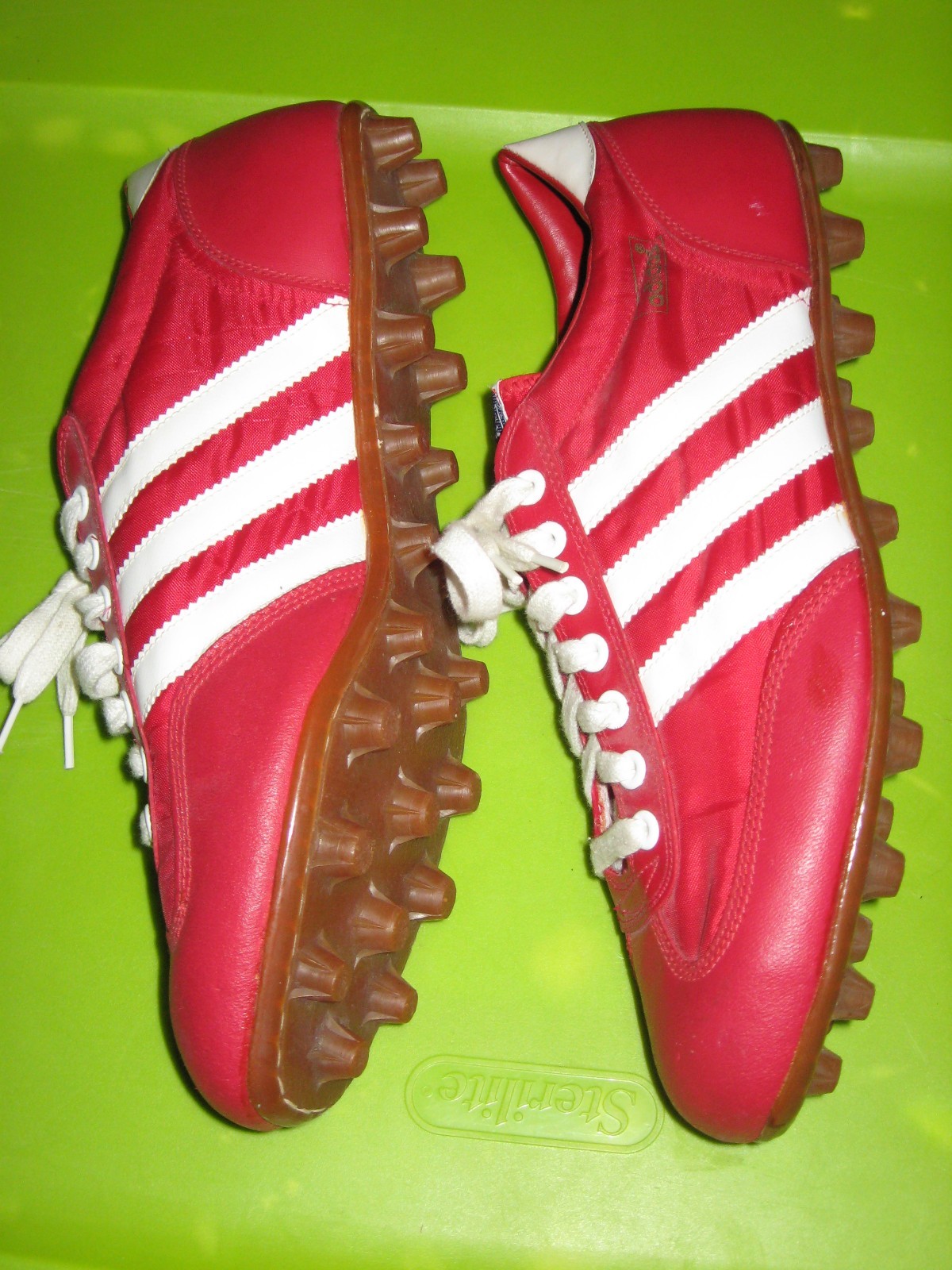 NEW Vintage Adidas RARE RED 1970’s Soccer Football Cleats Size 11.5 Taiwan NOS