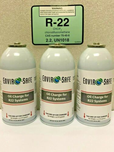 R22NEW, R-22Refrigerant 22, Refrigeration, A/C, Oil Charge ForR22, NEW 3 Pack