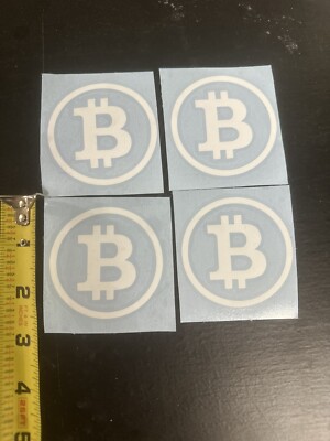 4 Small Bitcoin Cryptocurrency 2.5x2.5  sticker vinyl car window decal