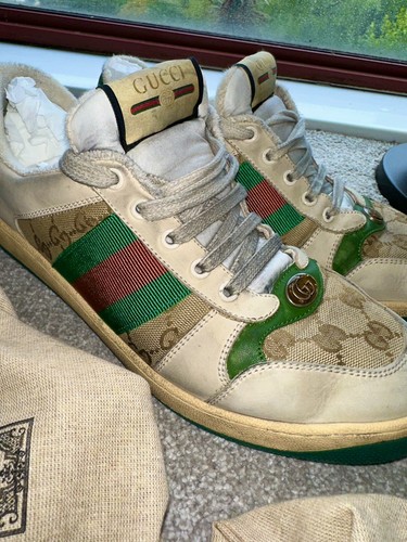 Screener GG レザートリム スニーカー Gucci Screener GG Sneaker 8.5 U.K. | eBay