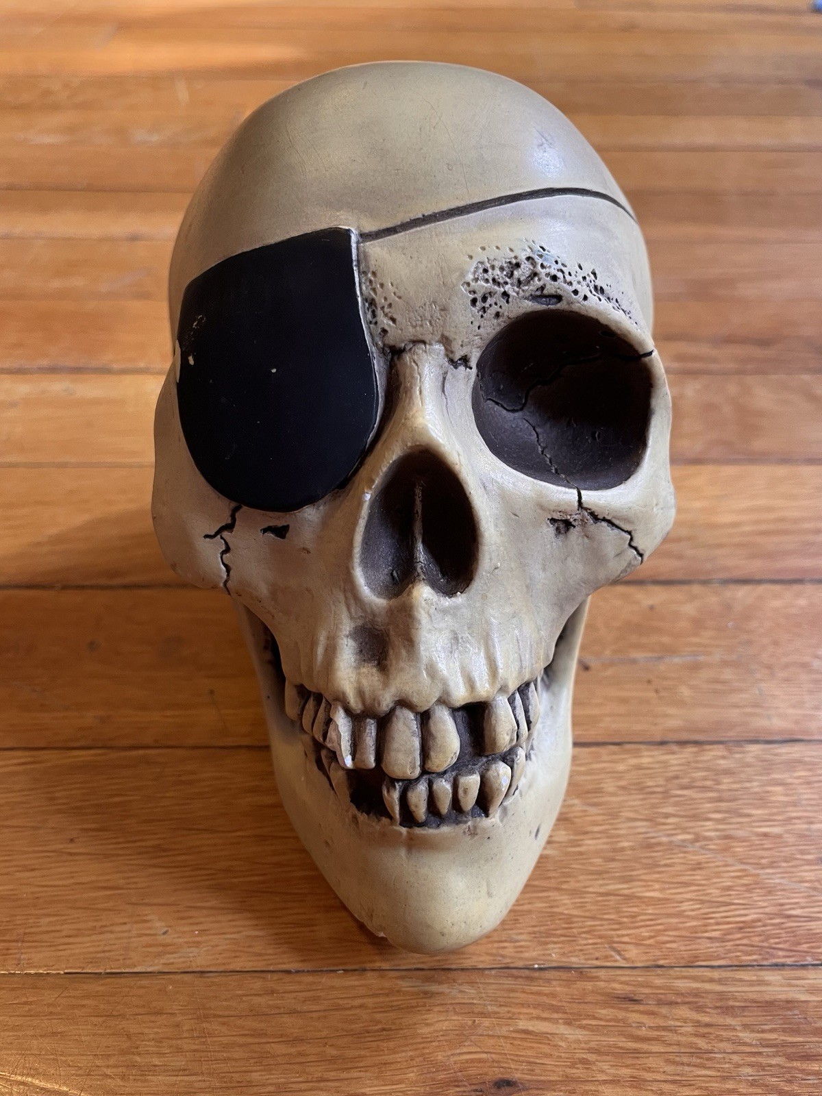 VINTAGE Randotti Pirate Skull Eyepatch Glow In The Dark Disney 1974