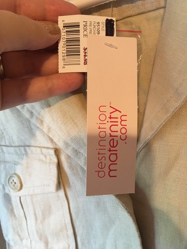 Motherhood Maternity Medium  Jacket  Tan/Beige 100% LINEN ~ New With Tags!