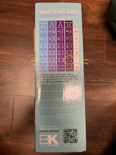 Baby K’tan - Original Baby Carrier Wrap - White, Large (L)