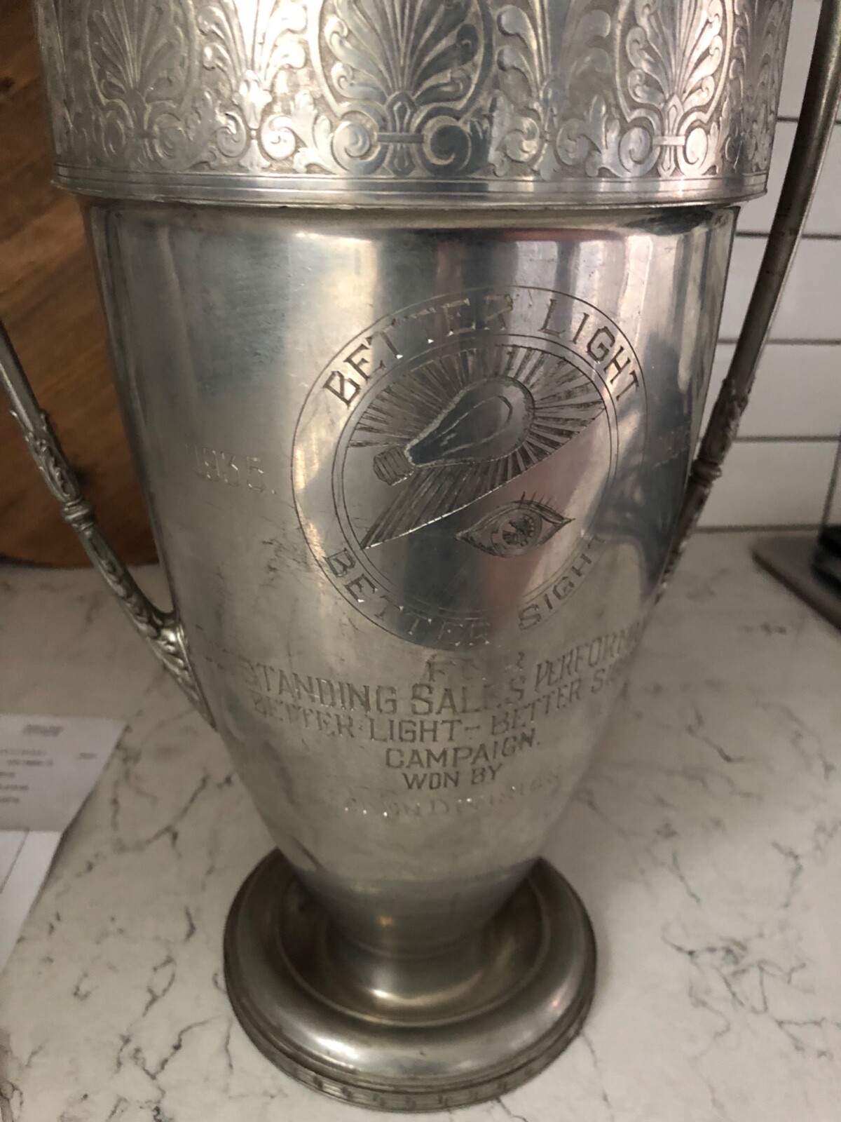 LARGE VINTAGE SILVER PLATE TROPHY CUP