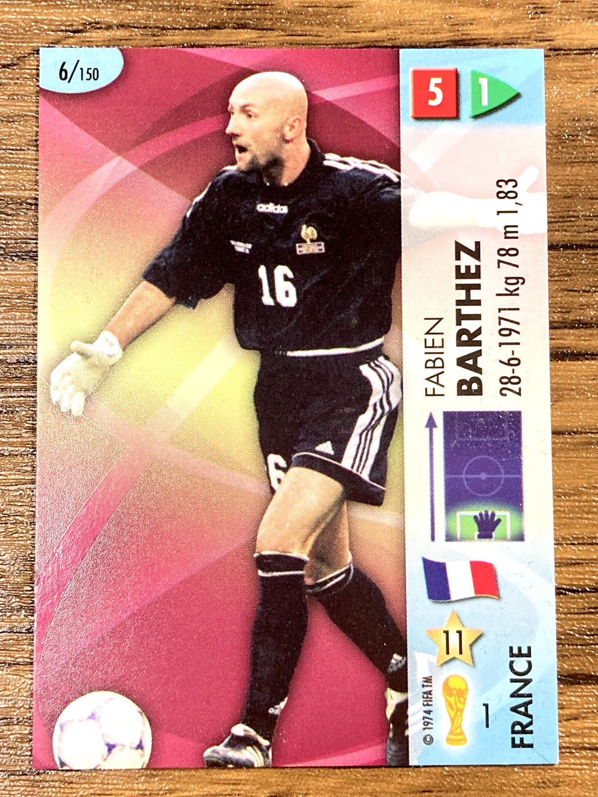 456 FABIEN BARTHEZ FRANCE PANINI FOOTBALL GERMANY 2006 WM