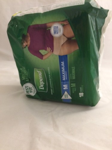 Depend for Women Underwear Fit-Flex 18 Count Size M New in Package